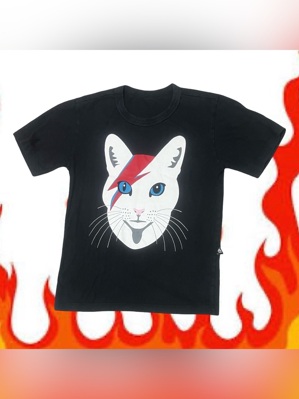 Bowie Cat Tee
No tag
Roughly 4-6
Black